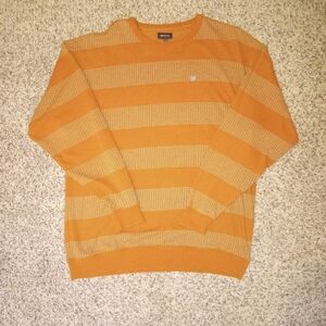 Nautica Orange Striped Crewneck Sweater